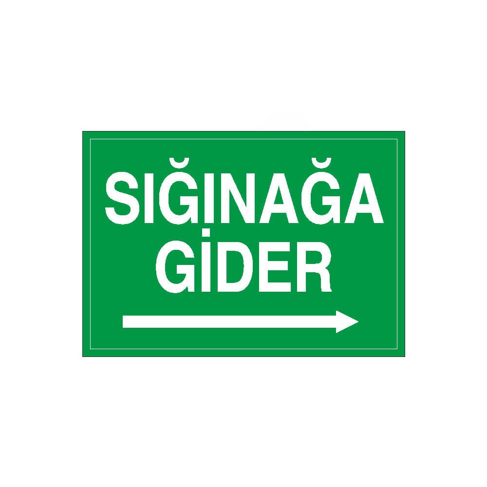 Sığınak Sağ Ok uyarı sticker
