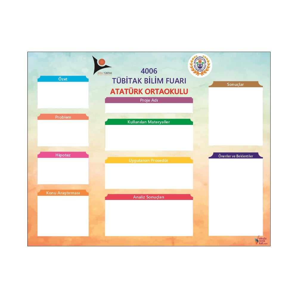 tsafis014Bilim Fuarı Sunum AfişiBilim Fuarı Sunum Panosu - Hatıra ÇerçevesiOkularenkkat