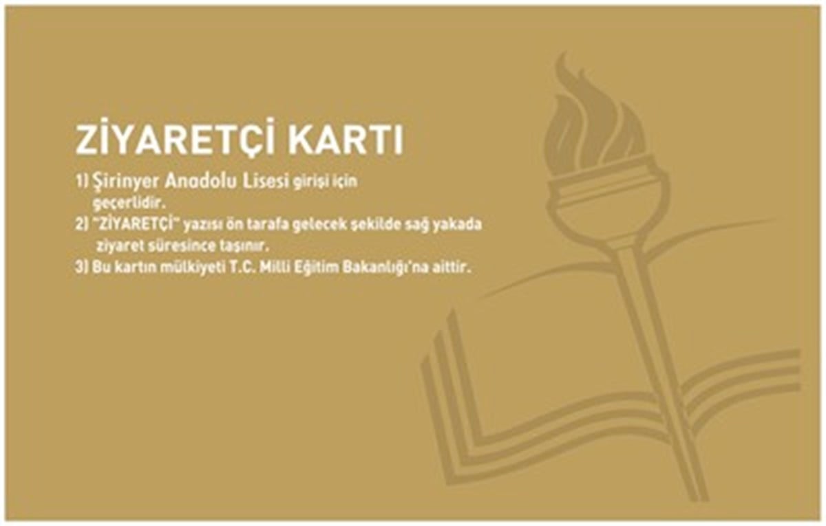 Ziyaretçi Kartı (Pvc Kartı+Kurdela İpi)
