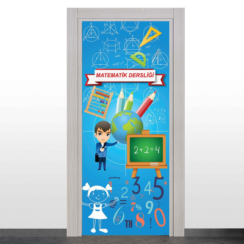 Matematik Sınıfı Kapı Giydirme Matematik Dersliği | Okularenkkat.com