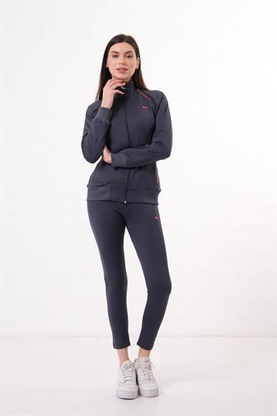 Kadın Mikro Şardonlu Fermuarlı Eşofman Takımı – Günlük Spor Alt Üst Takım