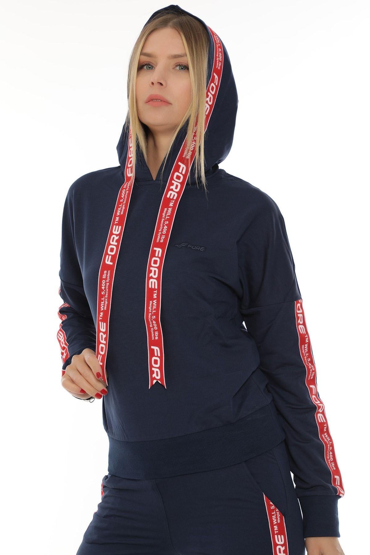 Women's Navy Hooded Tracksuit Set