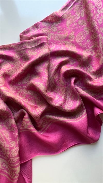 Fuşya Pembe Şal Desen Kelagayi Şal 190x90