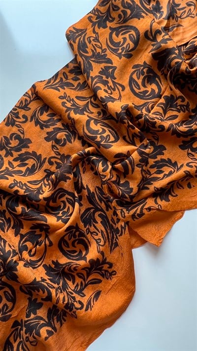 Oranj Yaprak Desen Kelagayi Şal 190x90