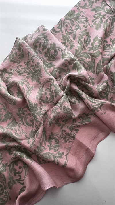 Pembe Yaprak Desen Kelagayi Şal 190x90