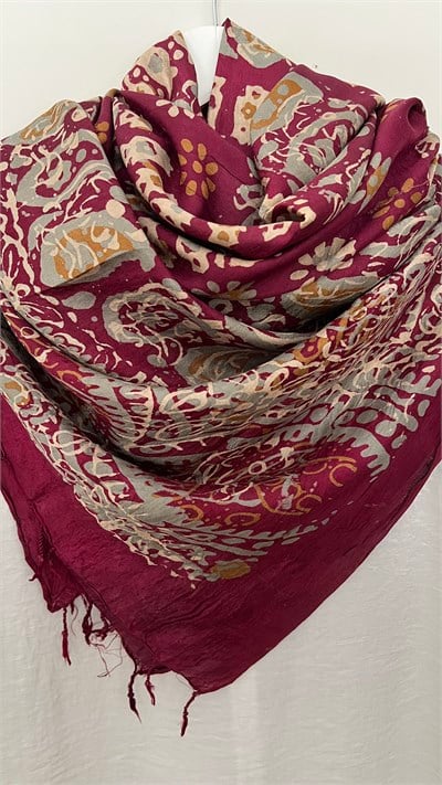 Vişne Bordo Kelagayi İpek Eşarp 170x170