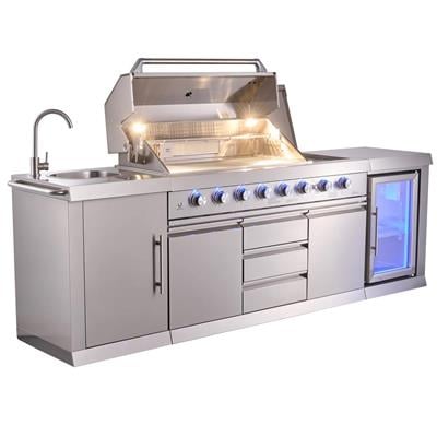 Berfmann 6+2 Barbekü ve Buzdolaplı Outdoor Mutfak