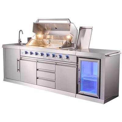 Berfmann Apex 6+2 Gazlı Barbekü ve Buzdolabı Outdoor Mutfak (Kızılötesi Yan Ocak) - BRGG-275S