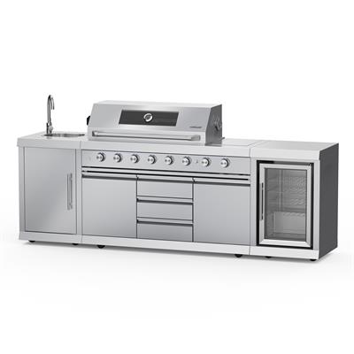 Berfmann 6+2 Cam Kapak Barbekü, Ocak ve Buzdolaplı Outdoor Mutfak