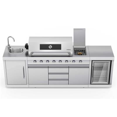 Berfmann Apex 6+2 Cam Kapak Barbekü, Ocak ve Buzdolaplı Outdoor Mutfak