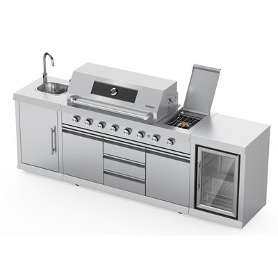Berfmann 6+2 Cam Kapak Barbekü, Ocak ve Buzdolaplı Outdoor Mutfak
