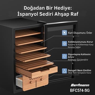 Berfmann Elektronik Humidor Puro Dolabı (574 Puro Kapasiteli) (Ön Sipariş)