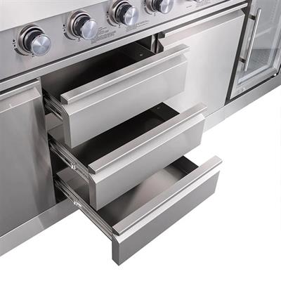 Berfmann Apex Outdoor Mutfak 6+2 Cam Kapak Barbekü ve Standart Ocak Modülü