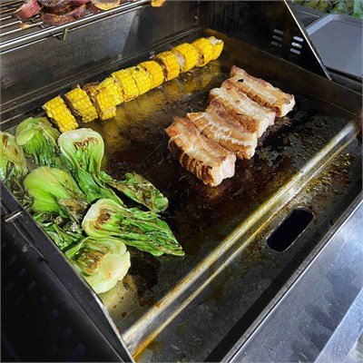 Berfmann Barbekü Paslanmaz Çelik Plancha Izgara 91*40-49cm (XL)