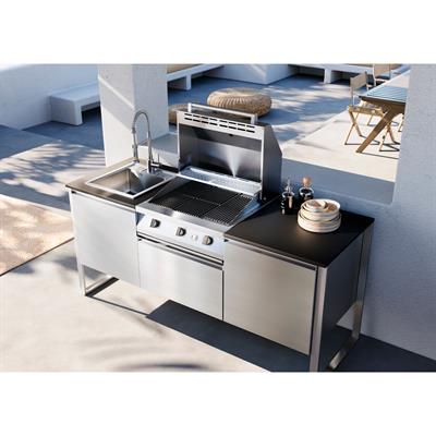 Steel Latemar T20 Siyah Outdoor Barbekü Mutfak Ünitesi