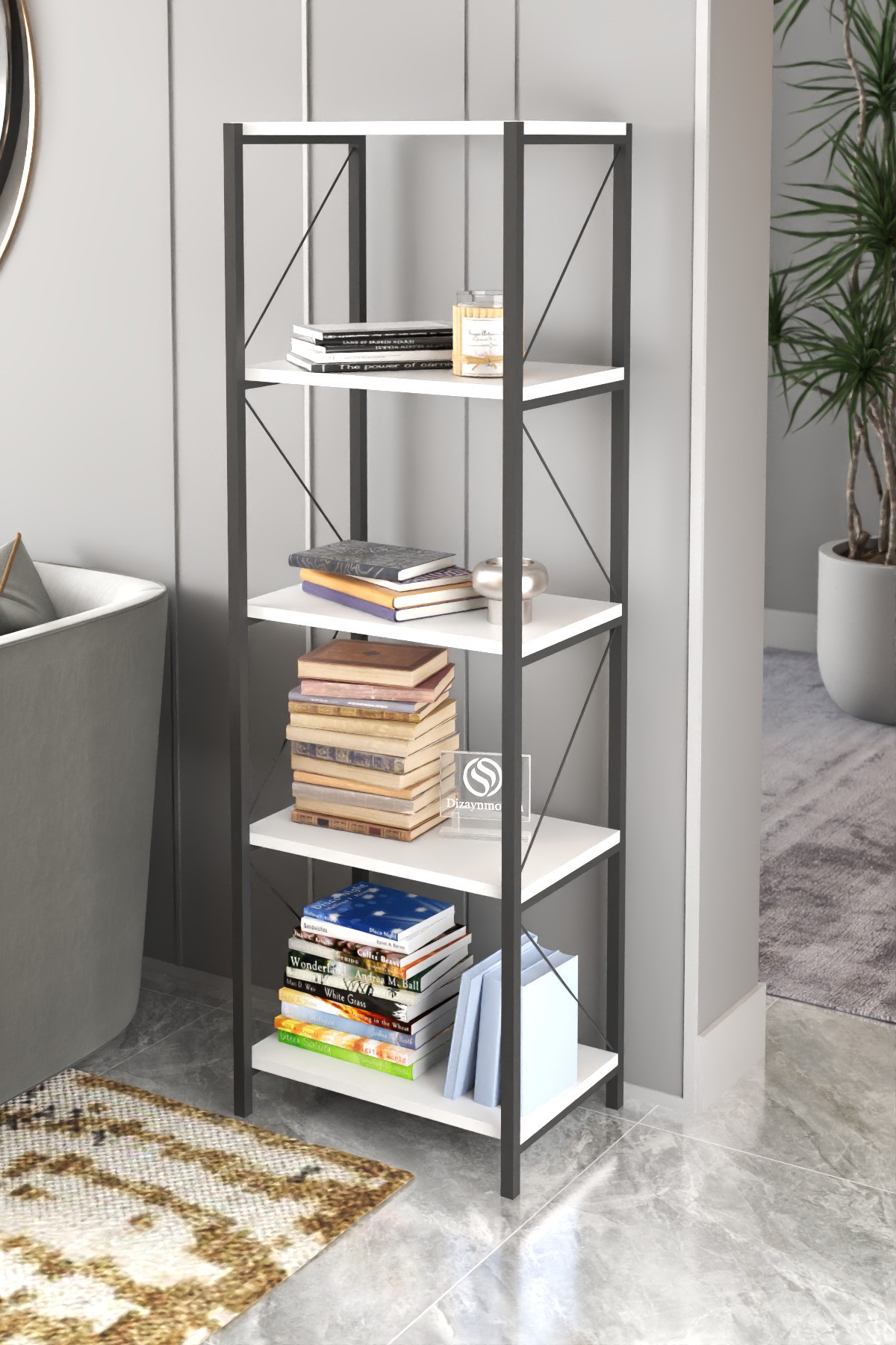 Çok Amaçlı Kapaksız Raflı Dolap 150x50x27 Beyaz