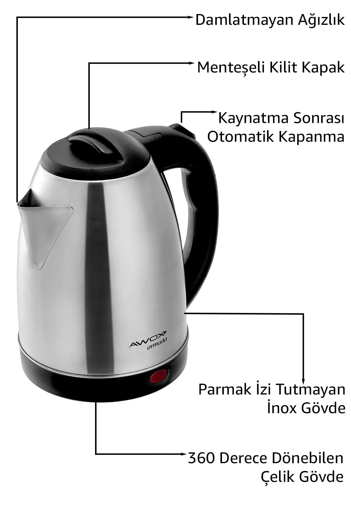 Su IsıtıcıAwox Armada Çelik Kettle