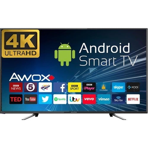 Televizyon, LED EkranAwox U5600STR 55'' 140 Ekran Uydu Alıcılı 4K Ultra HD Smart LED TV