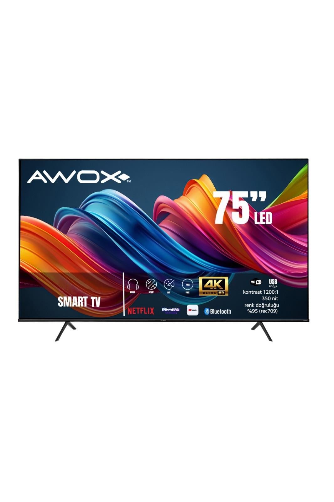 TELEVİZYONAwox 75'' 4K Ultra HD Smart LED TV