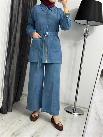 Cepli Kemerli Denim Set