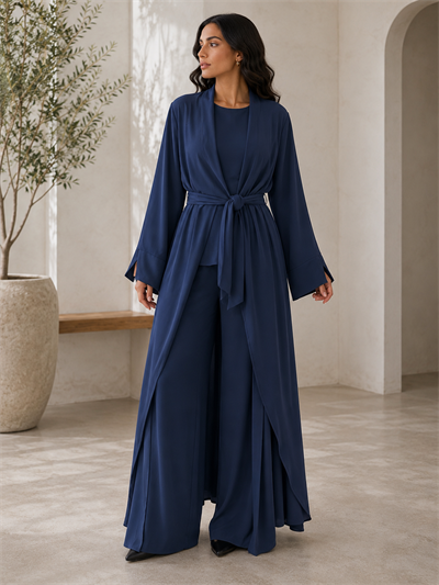 Kuşaklı Kimono Üçlü Takım