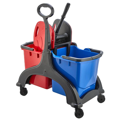 Çift Kovalı Temizlik Seti - Plastik / Çelik Presli