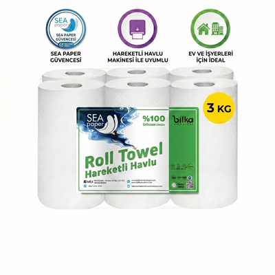 Sea Paper 3 KG Hareketli Havlu 6'lı