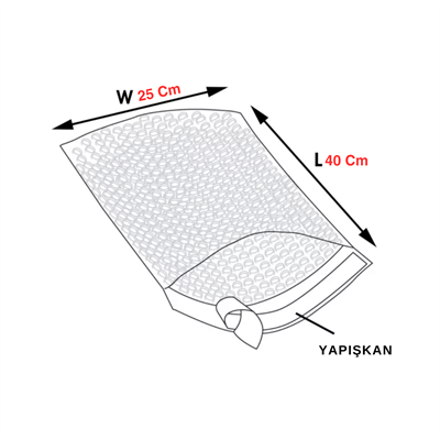 Şeffaf Balonlu Torba 25x40+5 - 50 Adet