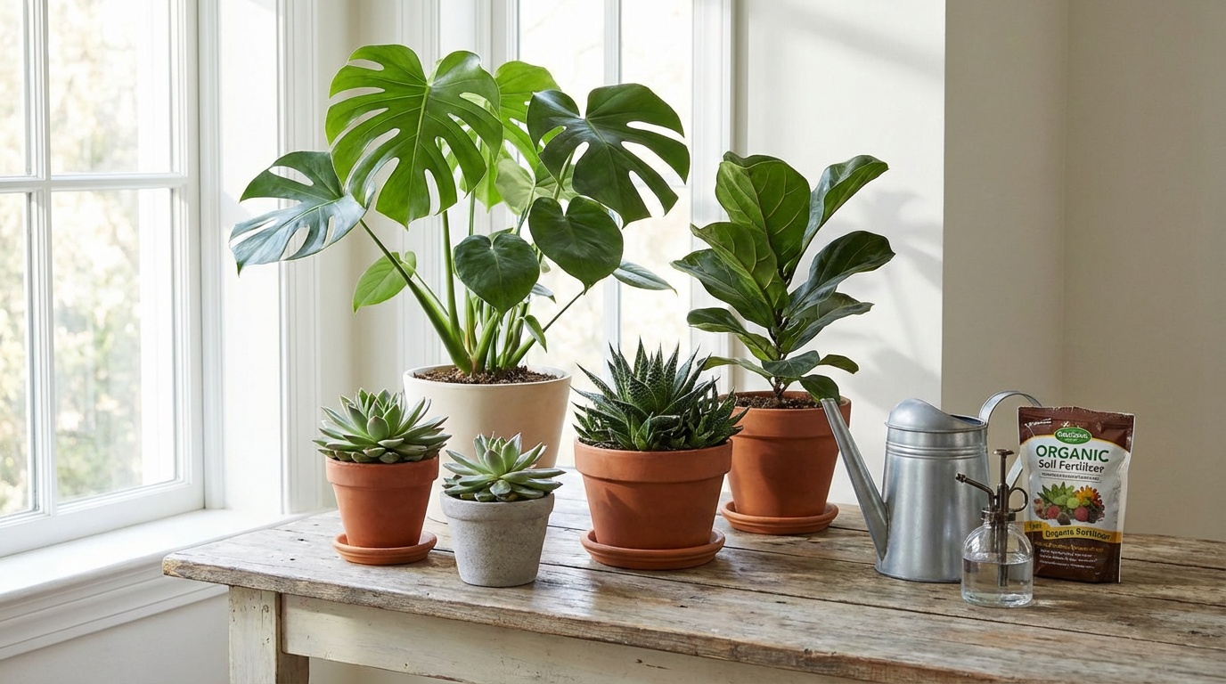 Saksı bitkileri bakımı,ev ve balkon bitkileri için sulama ve gübreleme rehberi