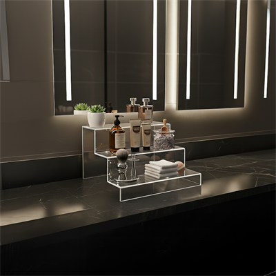 3 Katlı Pleksi Düzenleyici Stand – Banyo Kullanımı İçin Çok Amaçlı Organizer - Şeffaf