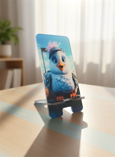 Pleksi Masaüstü Cep Telefonu Tutucu - Sevimli Kuş Standora Tasarım