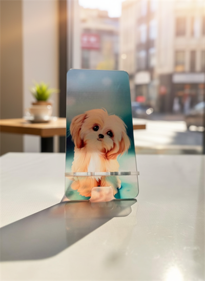 Pleksi Masaüstü Cep Telefonu Tutucu - Sevimli Köpek Standora Tasarım