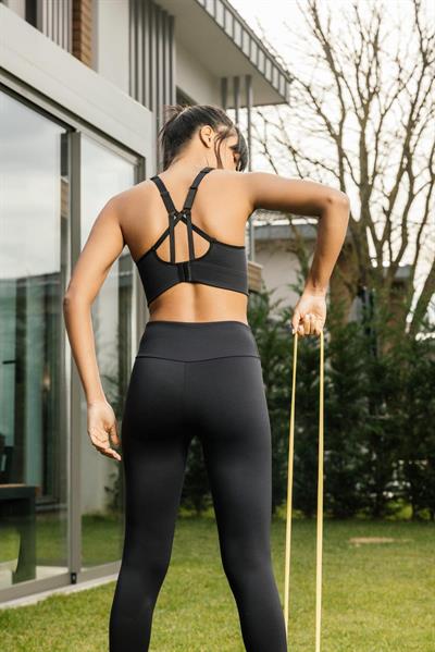 Amarelle Sportive Siyah Yüksek Bel Toparlayıcı Uzun Spor Taytı