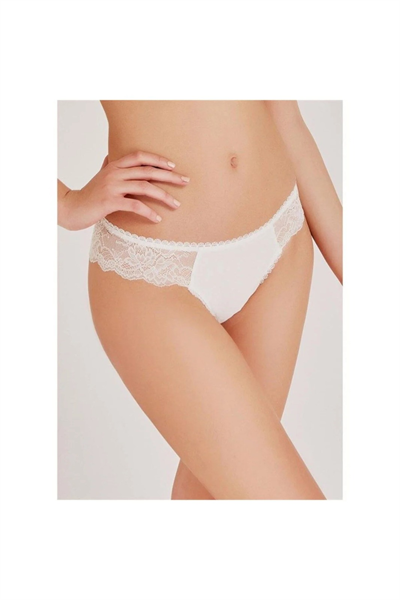 Magic Form Dantel Detaylı Kadın Tanga Külot-Ekru