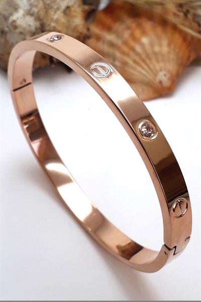 laşım kartier Kelepçe Taşlı Bileklik Rose 16 cm