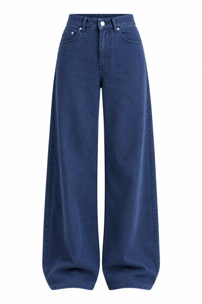 BELİ LASTİKLİ TENSEL PANTOLON-LACİVERT