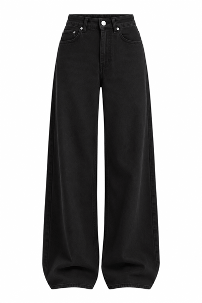BELİ LASTİKLİ TENSEL PANTOLON-SİYAH