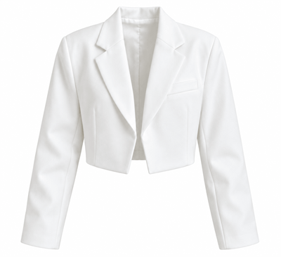 CROP BLAZER CEKET-BEYAZ