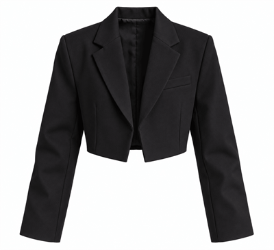 CROP BLAZER CEKET-SİYAH