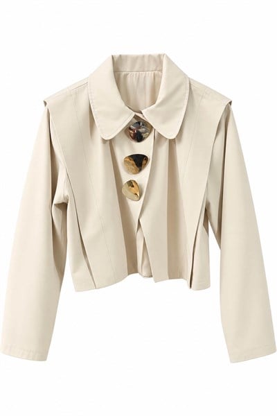GOLD DÜĞMELİ CROP CEKET-TAŞ