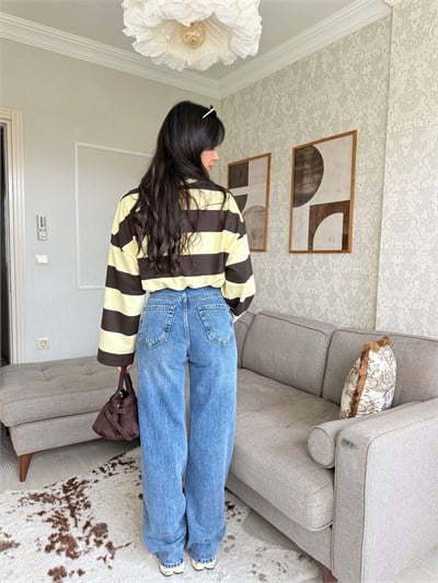 KOYU MAVİ WİDE LEG PANTOLON
