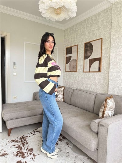 KOYU MAVİ WİDE LEG PANTOLON