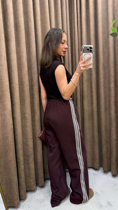 MÜRDÜM ŞERİT DETAYLI PANTOLON