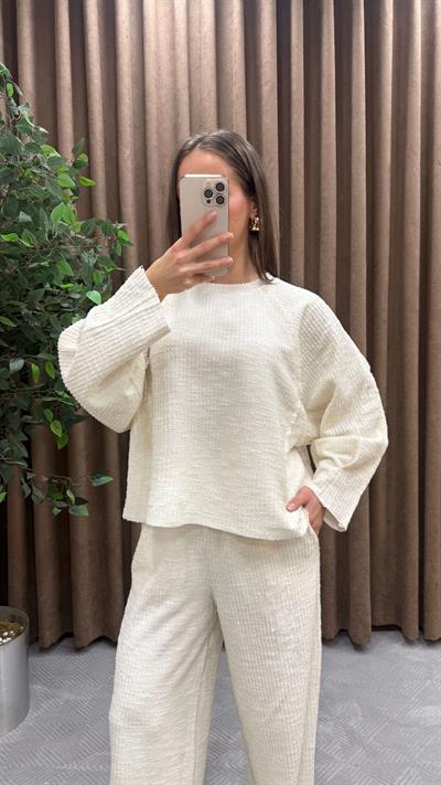 SWEAT PANTOLON TAKIM-EKRU