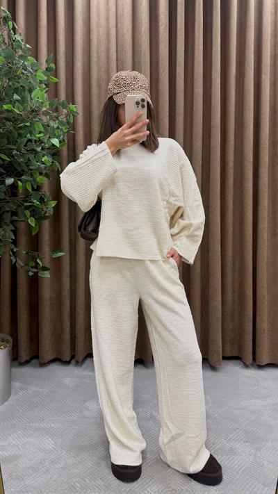 SWEAT PANTOLON TAKIM-EKRU