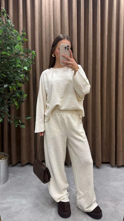 SWEAT PANTOLON TAKIM-EKRU