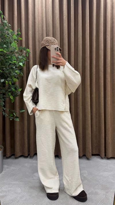 SWEAT PANTOLON TAKIM-EKRU
