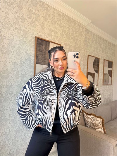 ZEBRA DESEN BOMBER CEKET