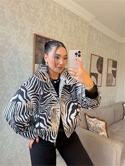 ZEBRA DESEN BOMBER CEKET