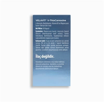 V-ThiaCarnosine L-Karnosin, Benfotiamin, Magnezyum ve B1 vitamini içeren Formül